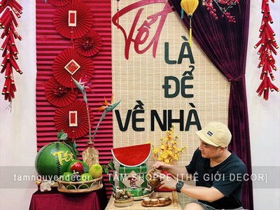 Chữ Tết thư pháp cỡ lớn bằng gỗ 55 - 70cm Kiểu 2 [Gỗ nhẹ - 1 - 2 lớp] CHU-GO-21